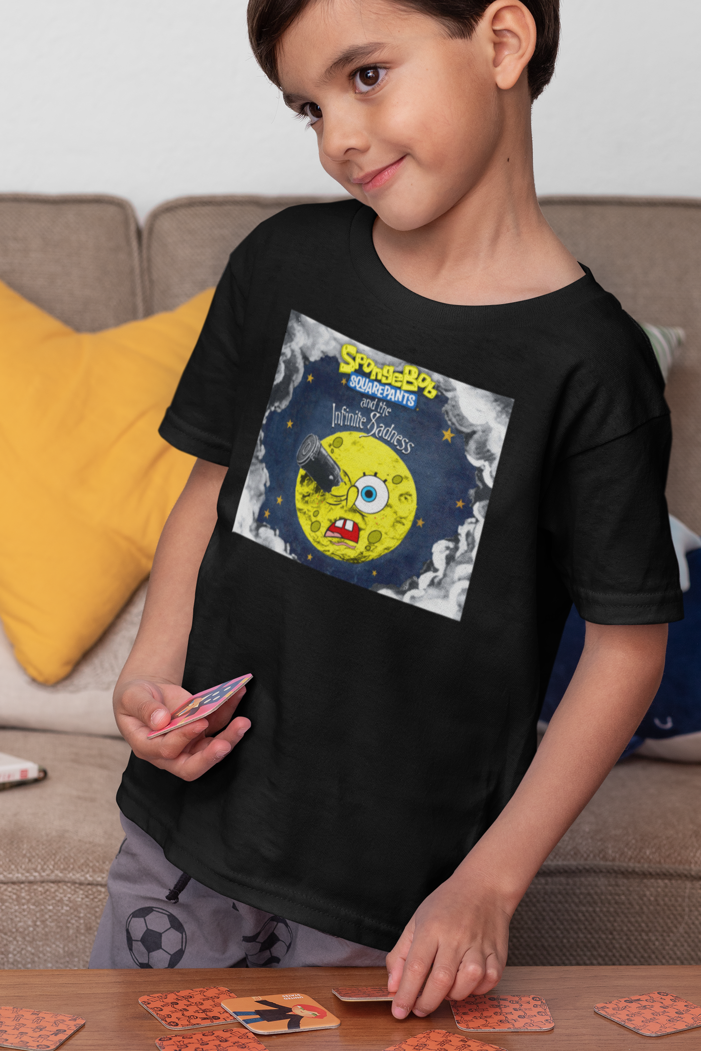 Spongebob/Pumpkins Mashup Youth Short Sleeve T-Shirt